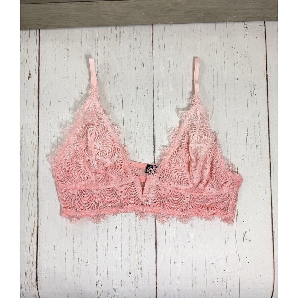 Cosabella Allure Ombre Lace Bralette Sz Med Peach Pink Sheer Italian Lingerie